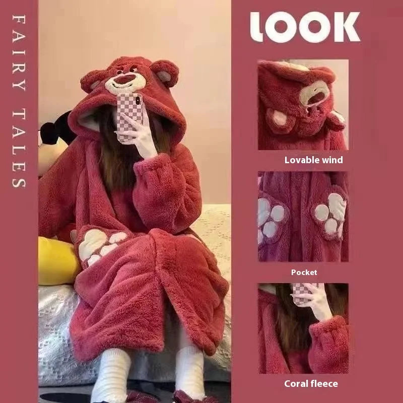 Kawaii Plush Fluffy Pajama Robe
