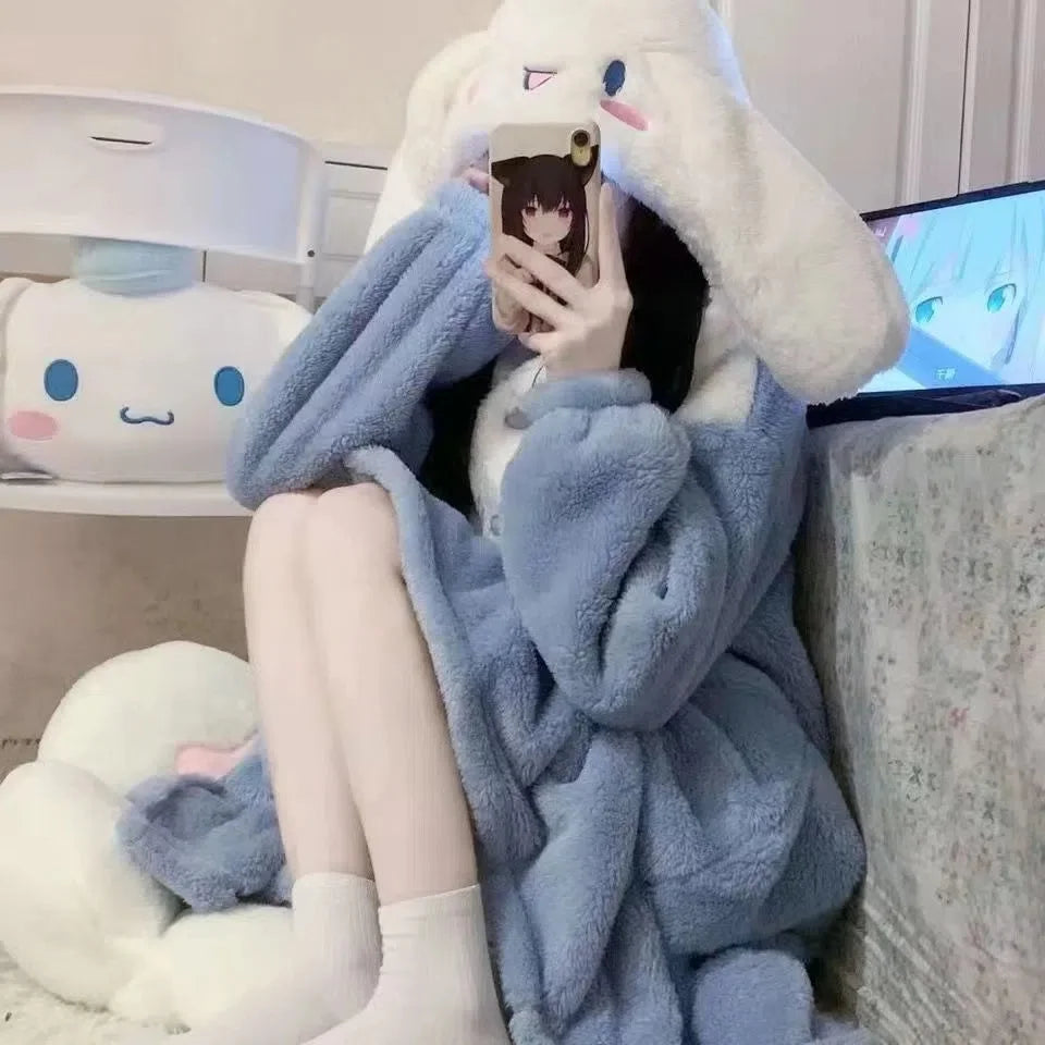 Kawaii Plush Fluffy Pajama Robe