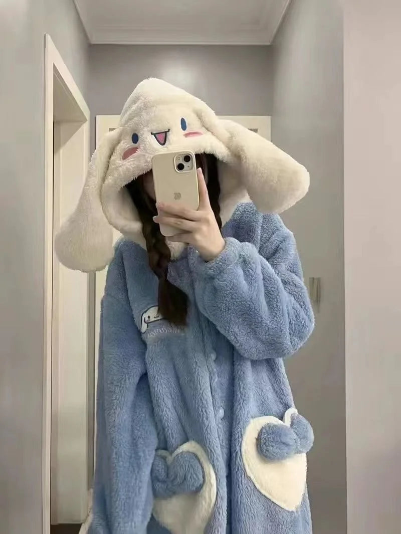 Kawaii Plush Fluffy Pajama Robe