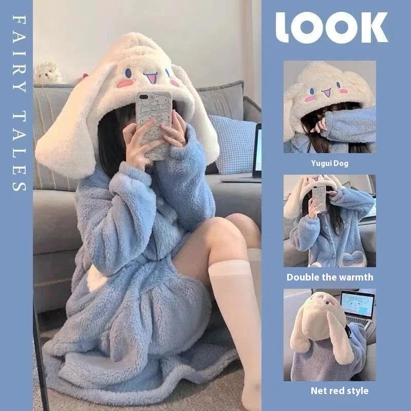 Kawaii Plush Fluffy Pajama Robe