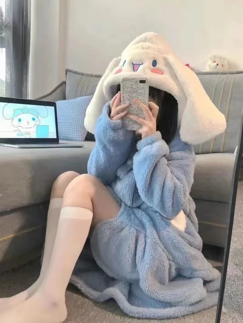 Kawaii Plush Fluffy Pajama Robe