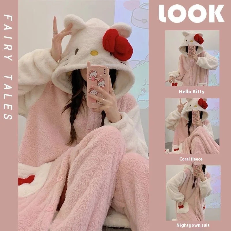 Kawaii Plush Fluffy Pajama Robe