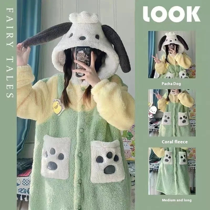 Kawaii Plush Fluffy Pajama Robe