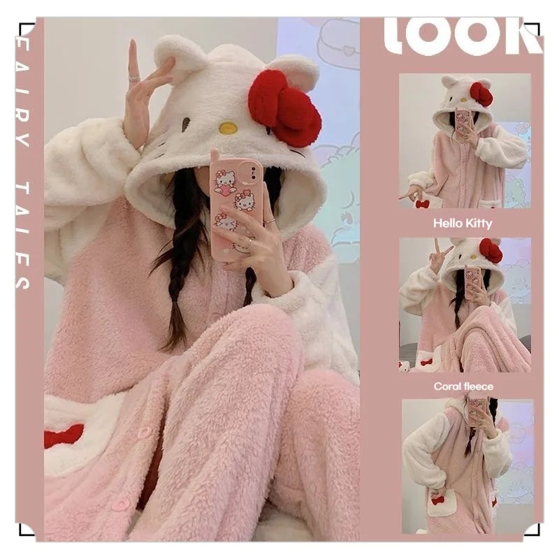 Kawaii Plush Fluffy Pajama Robe