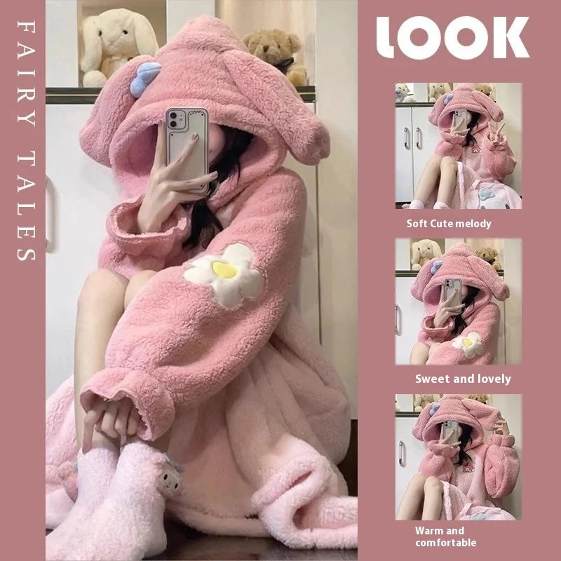 Kawaii Plush Fluffy Pajama Robe