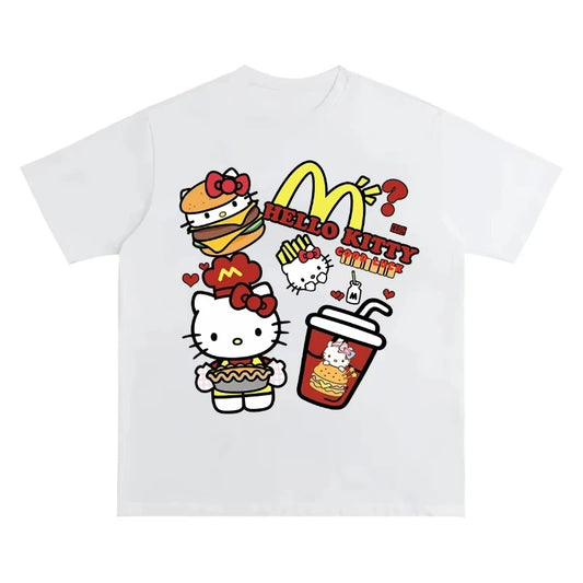 Hello Kitty Fast Food Mcdonalds Short Sleeved T-Shirts
