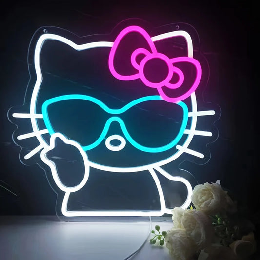 Hello Kitty Sunglasses Neon Sign LED Light