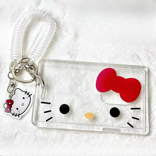 Hello Kitty Transparent Clear Card Holder Keychain
