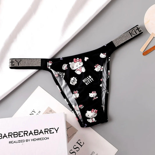 Hello Kitty x Cinnamoroll Rhinestone Strap Thong